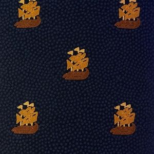 Vintage Chanel Silk Tie -  Ship / Blue / Gold